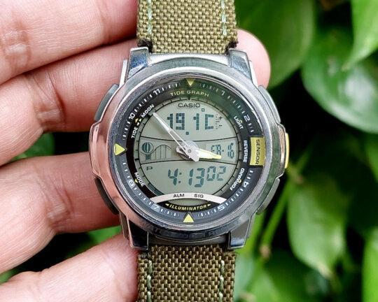 Casio Thermometer Tide Graph, Analog Digital AQF-100